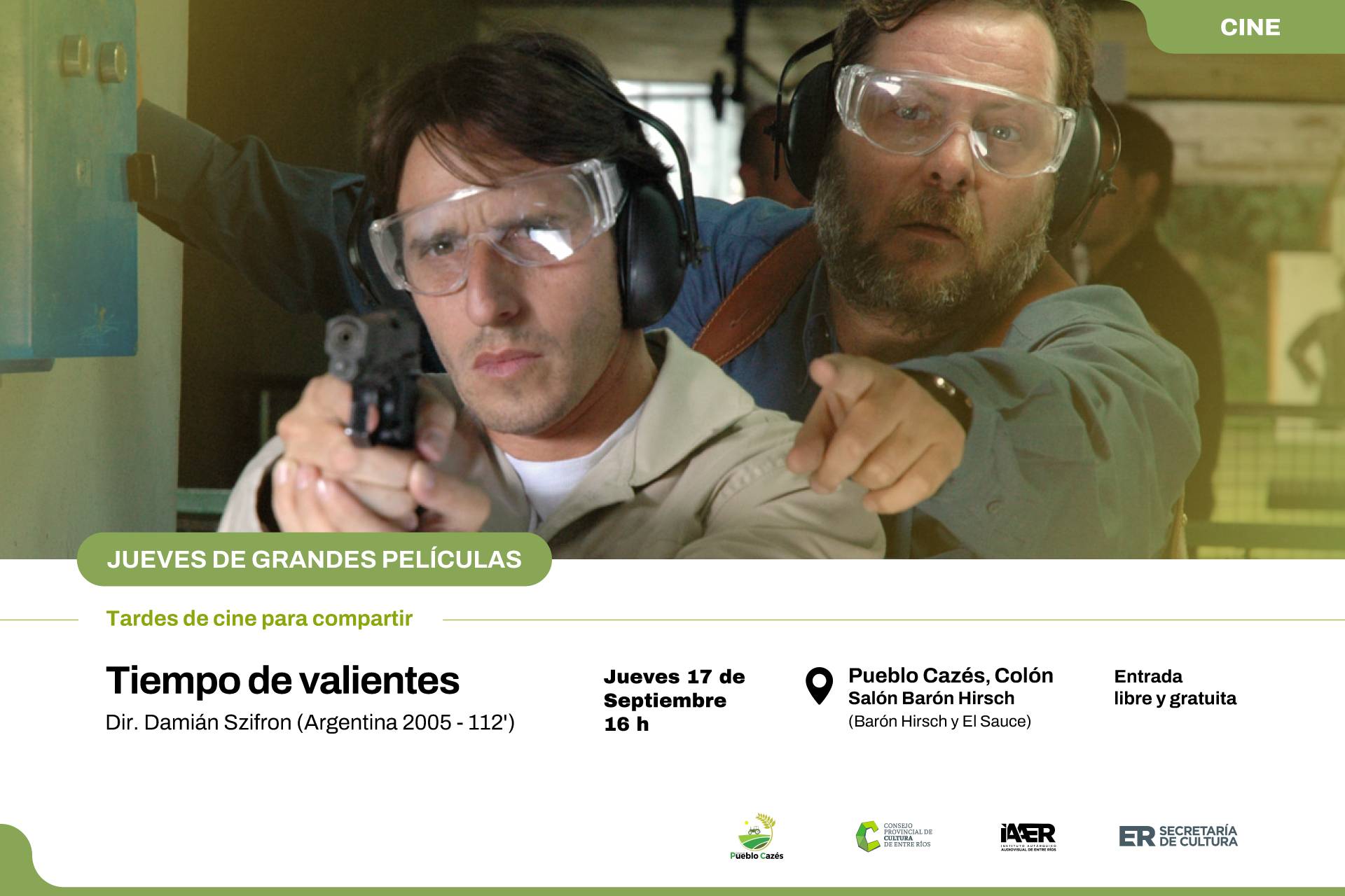 Pueblo Cazés recibirá una función gratuita del ciclo "Jueves de Grandes Películas"